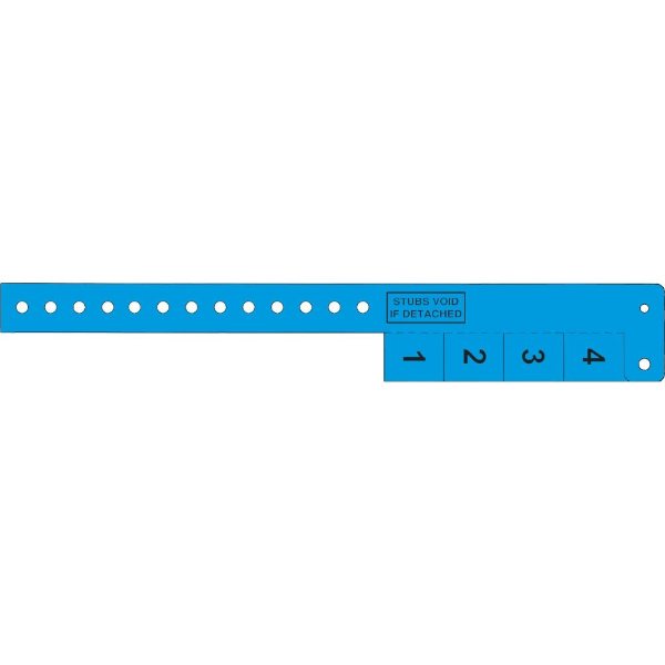 Blue color option for Multi Tab Vinyl Wristband With 4 Tabs