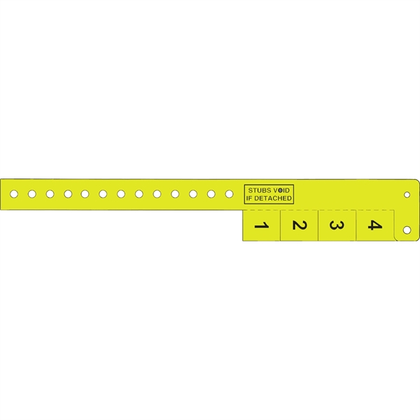 Neon Yellow 388 color option for Multi Tab Vinyl Wristband With 4 Tabs