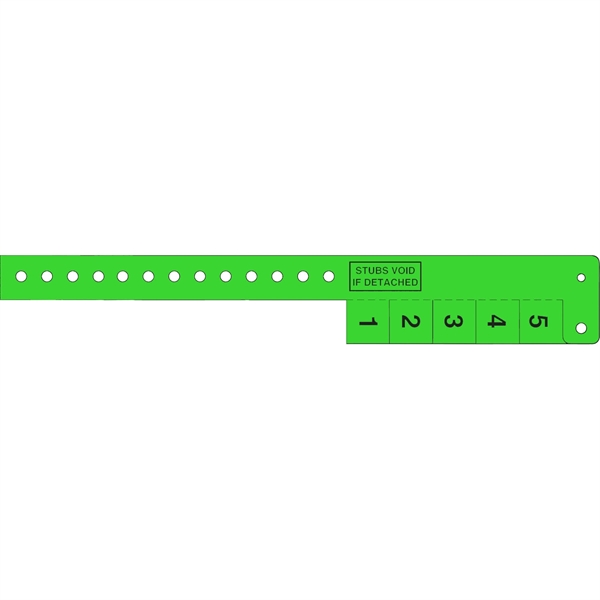Neon Green 802 color option for Multi Tab Vinyl Wristband With 5 Tabs