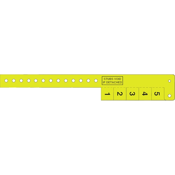 Neon Yellow 388 color option for Multi Tab Vinyl Wristband With 5 Tabs