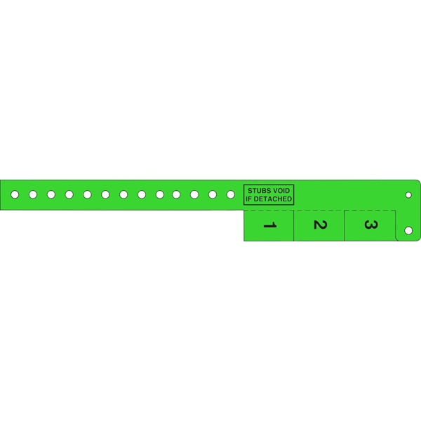 Neon Green 802 color option for Multi Tab Vinyl Wristband With 3 Tabs