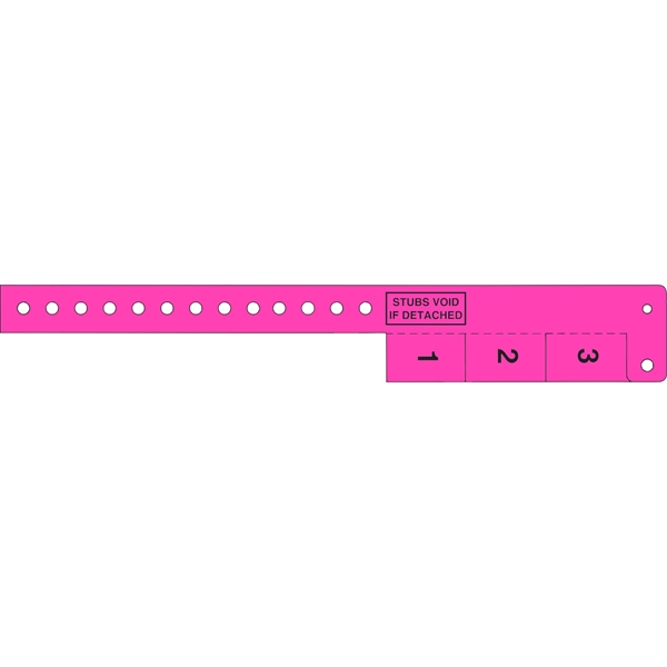 Neon Pink 806 color option for Multi Tab Vinyl Wristband With 3 Tabs