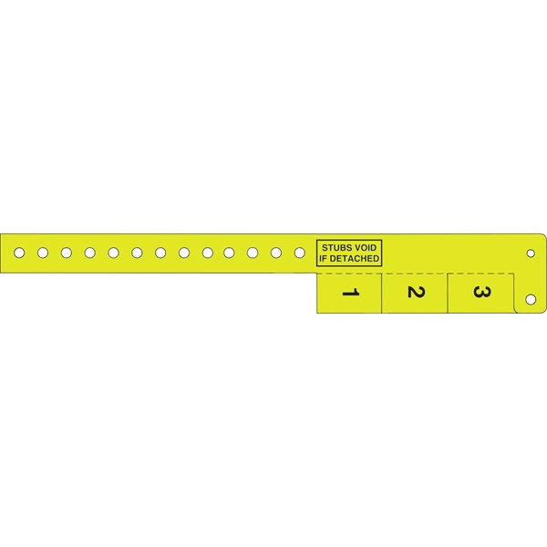 Neon Yellow 388 color option for Multi Tab Vinyl Wristband With 3 Tabs