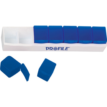 White Trans Blue color option for Weekly Pill Box