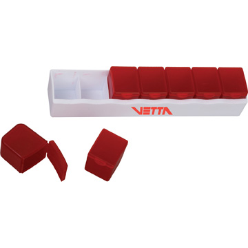 White Trans Red color option for Weekly Pill Box