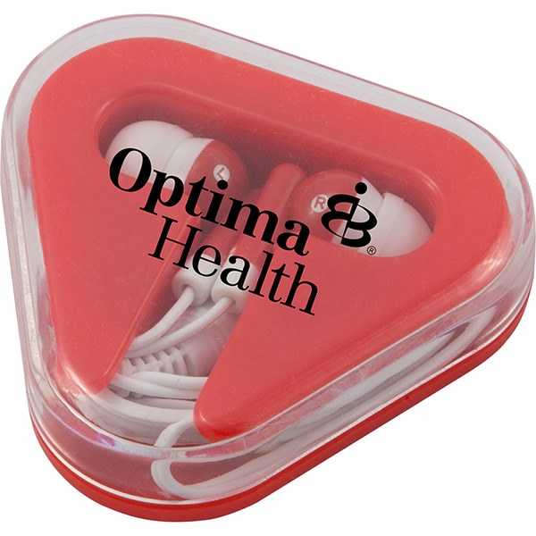 Red color option for Ear Buds In Triangular Case