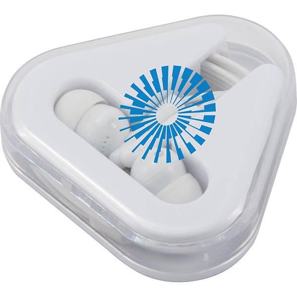 White color option for Ear Buds In Triangular Case
