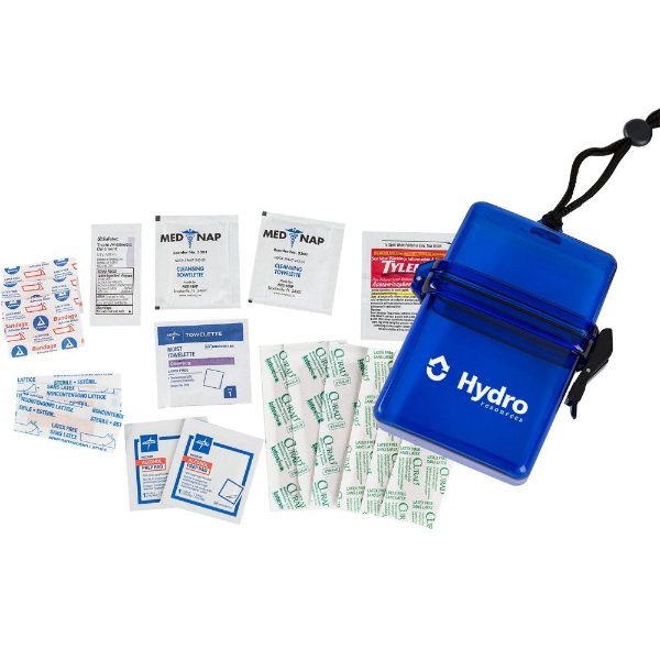 Translucent Blue color option for Deluxe First Aid Kit In A Plastic Container