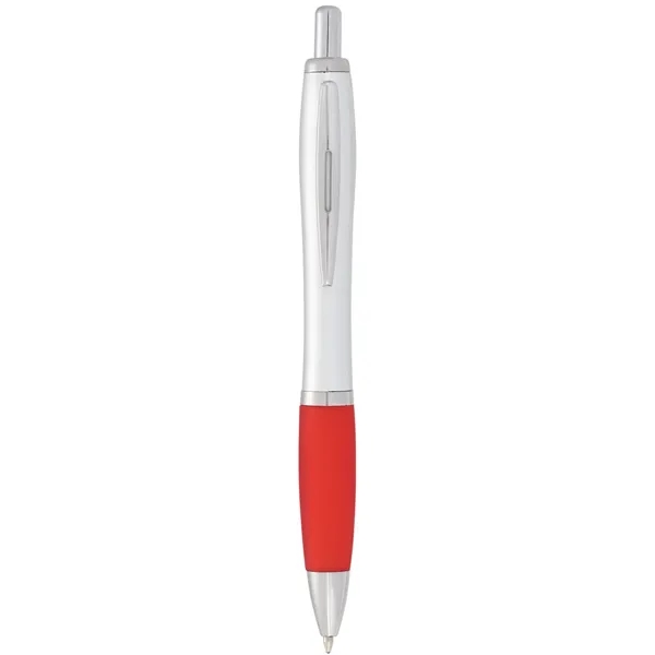 Silver Barrel W/Red Grip (Sire) color option for Nash Retractable Ballpoint Pen