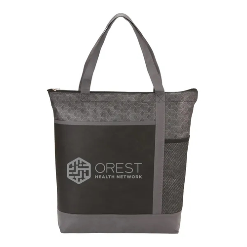 Main photo of Chrome Non Woven Zipper Convention Tote