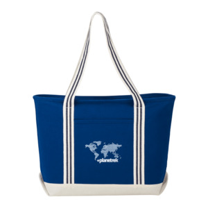 Photo of Atlantic Stripe 20oz Cotton Zippered Boat Tote