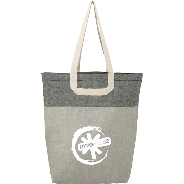 Natural/Black color option for Recycled Cotton U Handle Book Tote