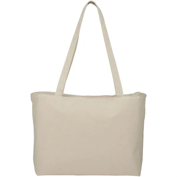 Natural (Nt) color option for Zippered 12oz Cotton Canvas Shopper Tote