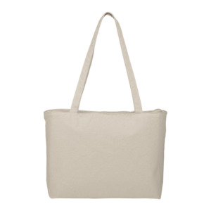 Photo of Zippered 12oz Cotton Canvas Shopper Tote
