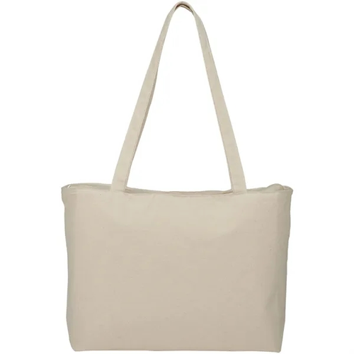Main photo of Zippered 12oz Cotton Canvas Shopper Tote