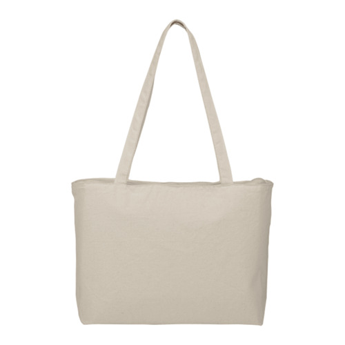 Photo of Zippered 12oz Cotton Canvas Shopper Tote