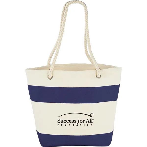 Navy (Ny) color option for Capri Stripes 12oz Cotton Canvas Shopper Tote