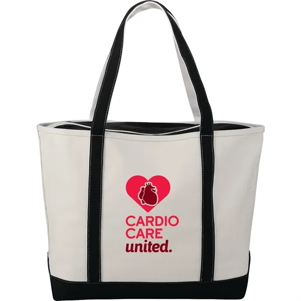 Black (Bk) color option for Baltic 24oz Cotton Canvas Tall Zippered Boat Tote