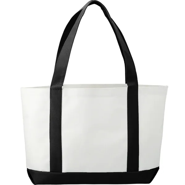 White W/Black(Whbk) color option for Large Canvas Boat Tote Bag