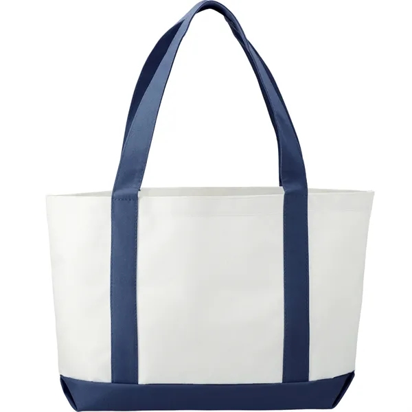 White W/Navy Blue(Wnbl) color option for Large Canvas Boat Tote Bag