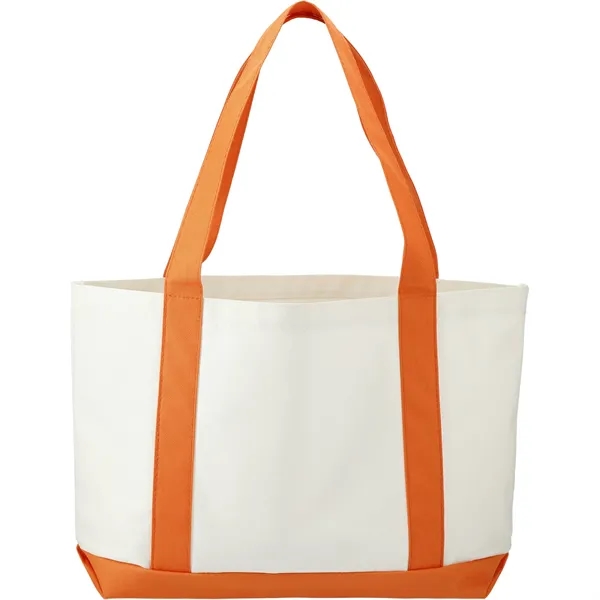 White W/Orange(Wor) color option for Large Canvas Boat Tote Bag
