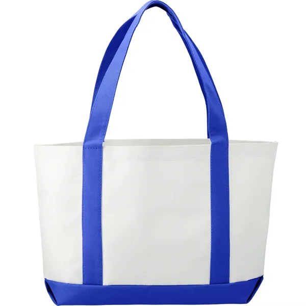 White W/Royal Blue(Whrbl) color option for Large Canvas Boat Tote Bag