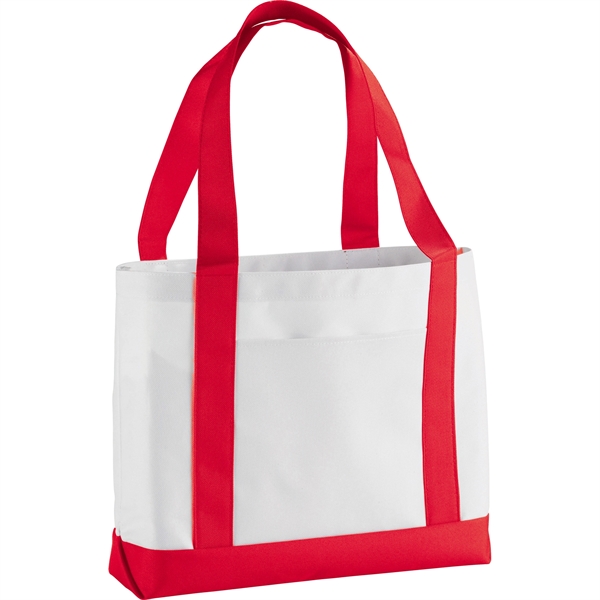 White/ Red color option for Large Canvas Boat Tote Bag