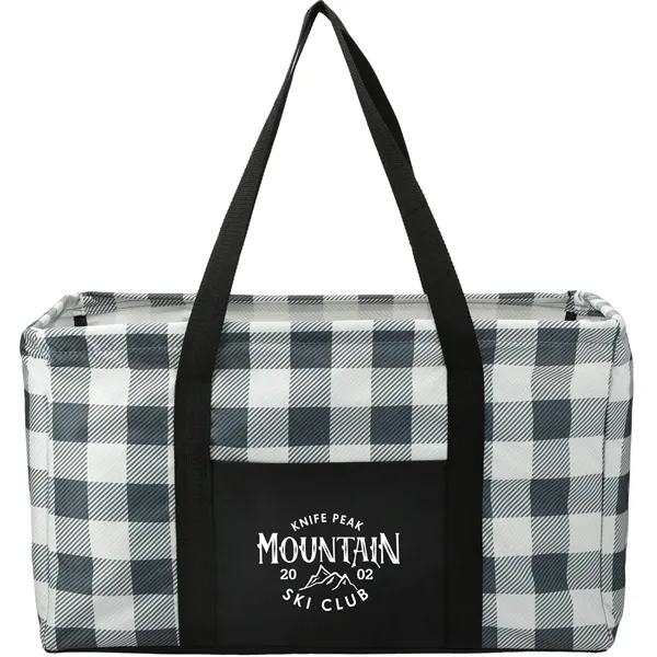White/Black (Whbk) color option for Buffalo Plaid Utility Tote