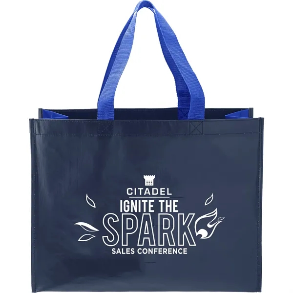 Navy/Royal color option for Rpet Laminated Matte Shopper Tote