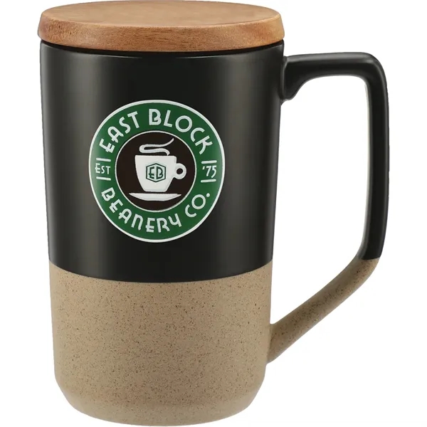 Black (Bk) color option for Tahoe Tea & Coffee Ceramic Mug With Wood Lid 16oz