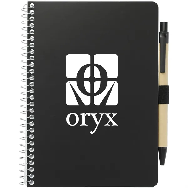 Black (Bk) color option for 5” X 7” Fsc® Mix Spiral Notebook With Pen