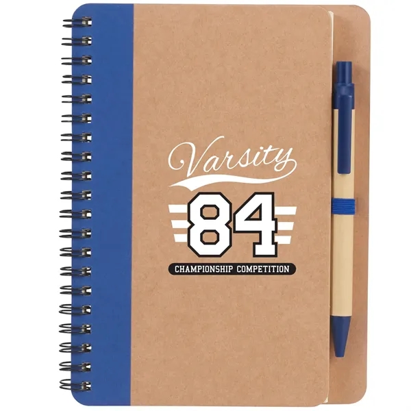 Blue (Bl) color option for 5" X 7" Eco Friendly Spiral Notebook With Pen
