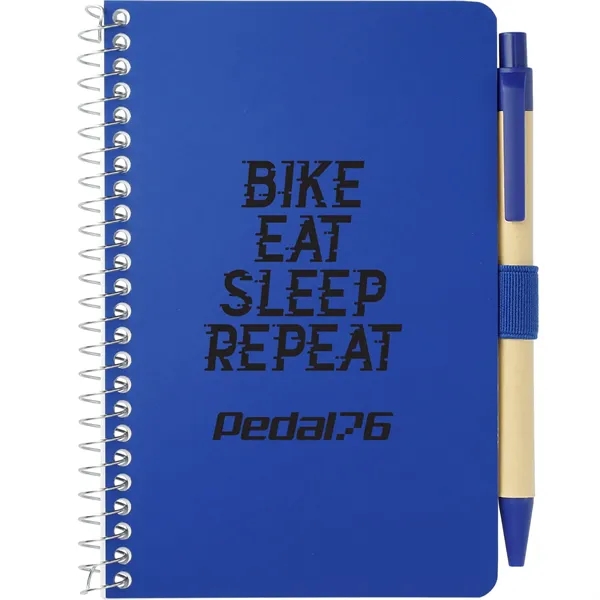 Blue (Bl) color option for 4" X 6" Fsc® Mix Pocket Spiral Notebook With Pen