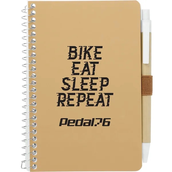 Natural (Nt) color option for 4" X 6" Fsc® Mix Pocket Spiral Notebook With Pen