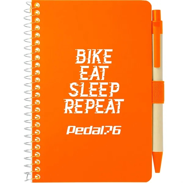 Orange (Or) color option for 4" X 6" Fsc® Mix Pocket Spiral Notebook With Pen