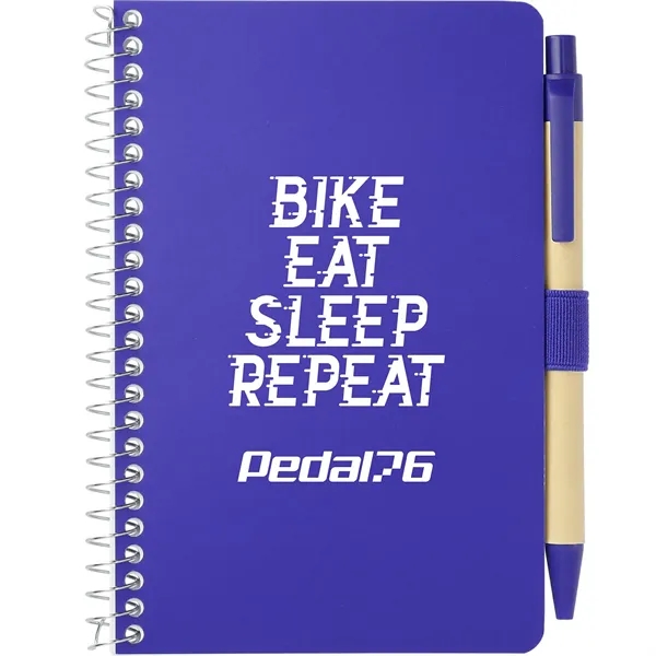 Purple (Pp) color option for 4" X 6" Fsc® Mix Pocket Spiral Notebook With Pen