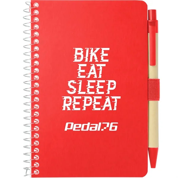 Red (Rd) color option for 4" X 6" Fsc® Mix Pocket Spiral Notebook With Pen