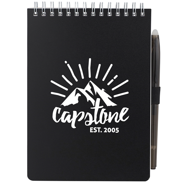 Black (Bk) color option for 5” X 7” Mineral Stone Field Reporter Notebook W/Pen