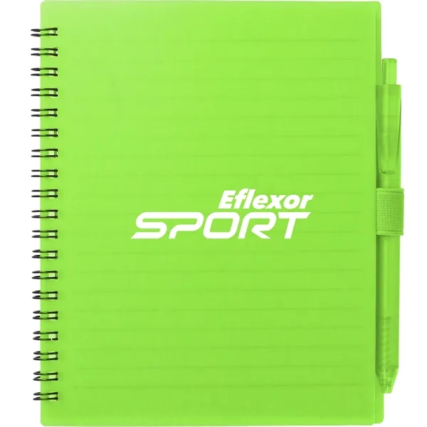 Lime (Lm) color option for 5.5” X 7” Fsc Recycled Spiral Notebook W/ Rpet Pen