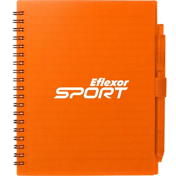 Orange (Or) color option for 5.5” X 7” Fsc Recycled Spiral Notebook W/ Rpet Pen