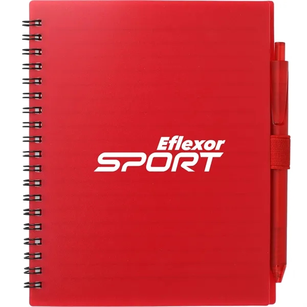 Red (Rd) color option for 5.5” X 7” Fsc Recycled Spiral Notebook W/ Rpet Pen