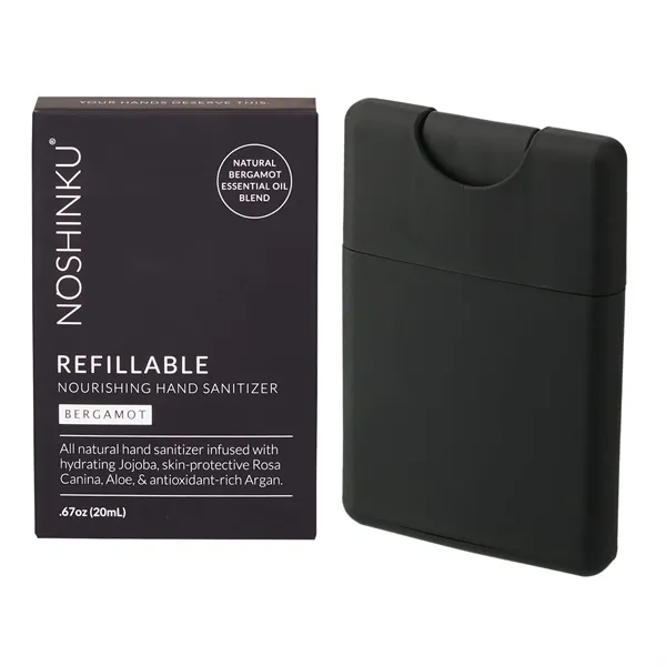 Black (Bk) color option for 0.6oz Noshinku Refillable Pocket Hand Sanitizer