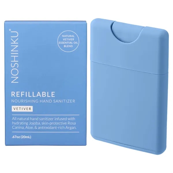 Blue (Bl) color option for 0.6oz Noshinku Refillable Pocket Hand Sanitizer
