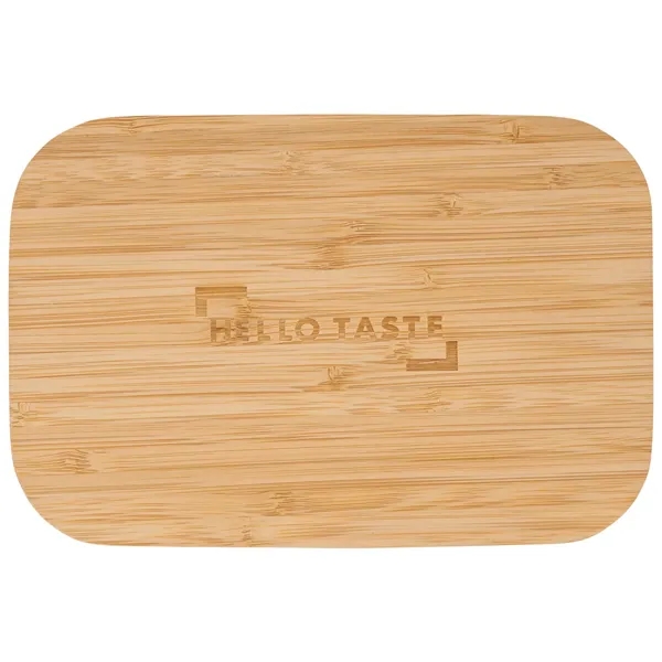 Beige color option for Bamboo Fiber Lunch Box With Cutting Board Lid
