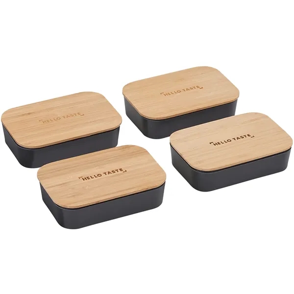 Black (BK) color option for Bamboo Fiber Lunch Box With Cutting Board Lid