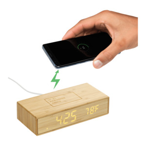 Photo of Bamboo Wireless Charging Desk Clock