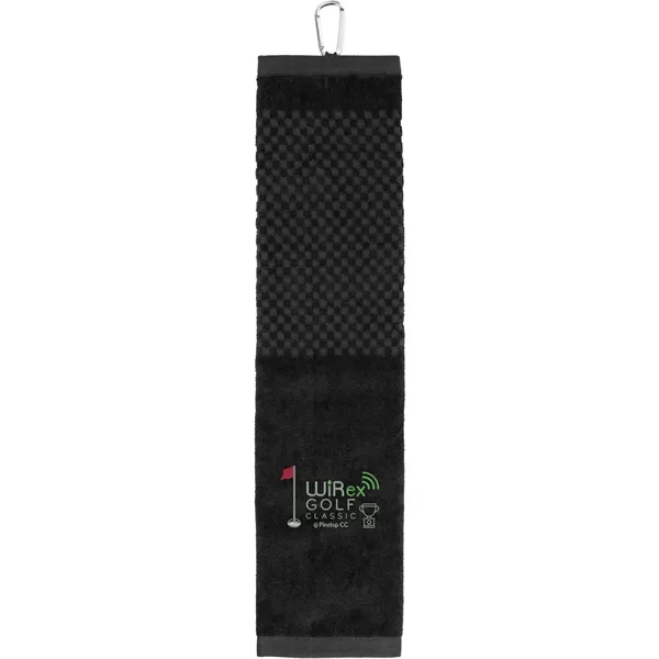 Black (Bk) color option for 3.5lb./Doz. 5.25x22in Scrubber Golf Towel
