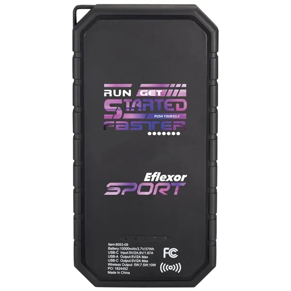 Black (Bk) color option for High Sierra® Ipx 5 Solar Fast Wireless Power Bank