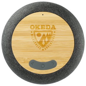 Photo of Wireless Charging Garm Fabric & Bamboo Bluetooth Speaker