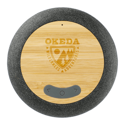 Photo of Wireless Charging Garm Fabric & Bamboo Bluetooth Speaker